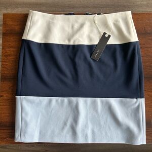 Esprit Blue and White Color-Block Skirt